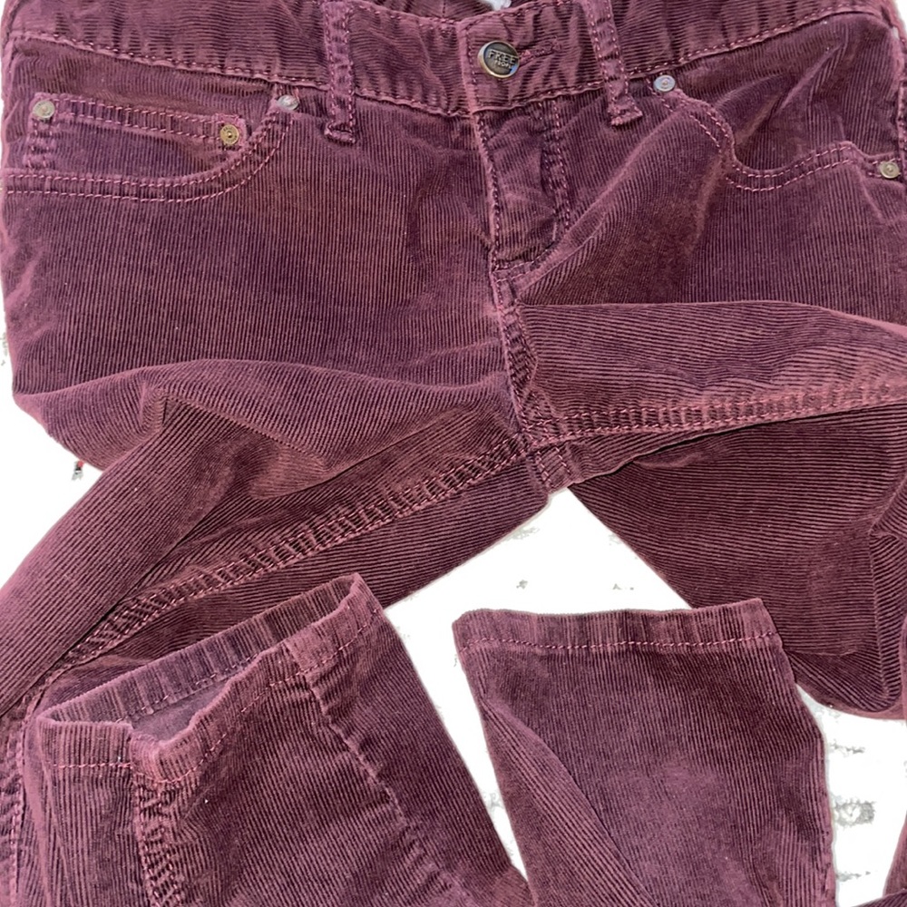 Free People Stretch Low-Rise Skinny Corduroy Maroon 28 - Picture 10 of 13